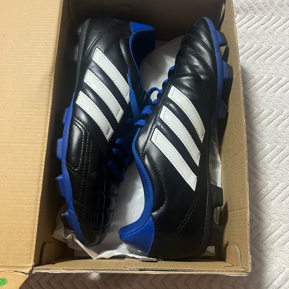 Adidas Men's Black and Blue Soccer Cleats